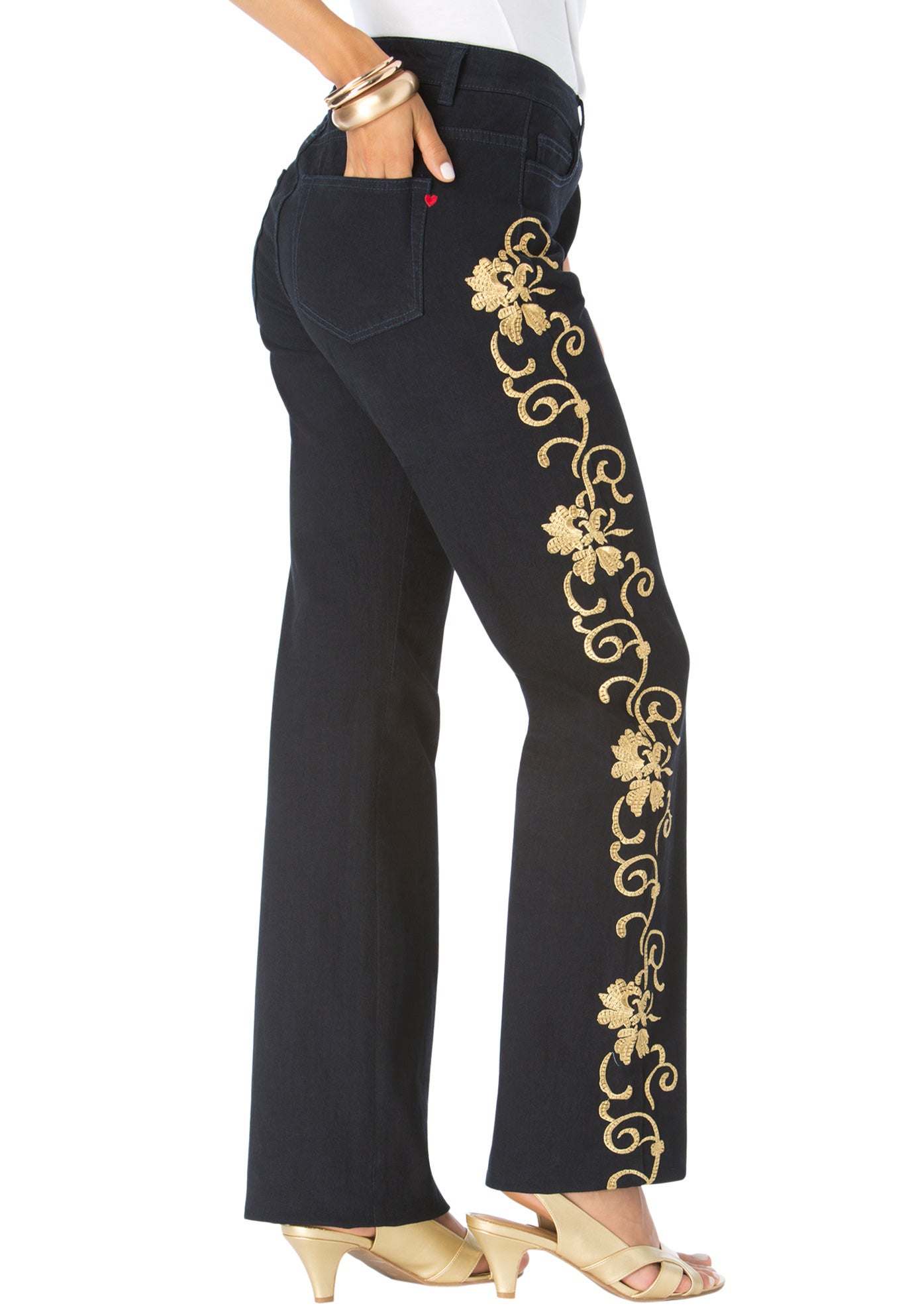 Embroidered Corduroy Flare Trouser image number 6