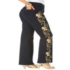 Embroidered Corduroy Flare Trouser image number null
