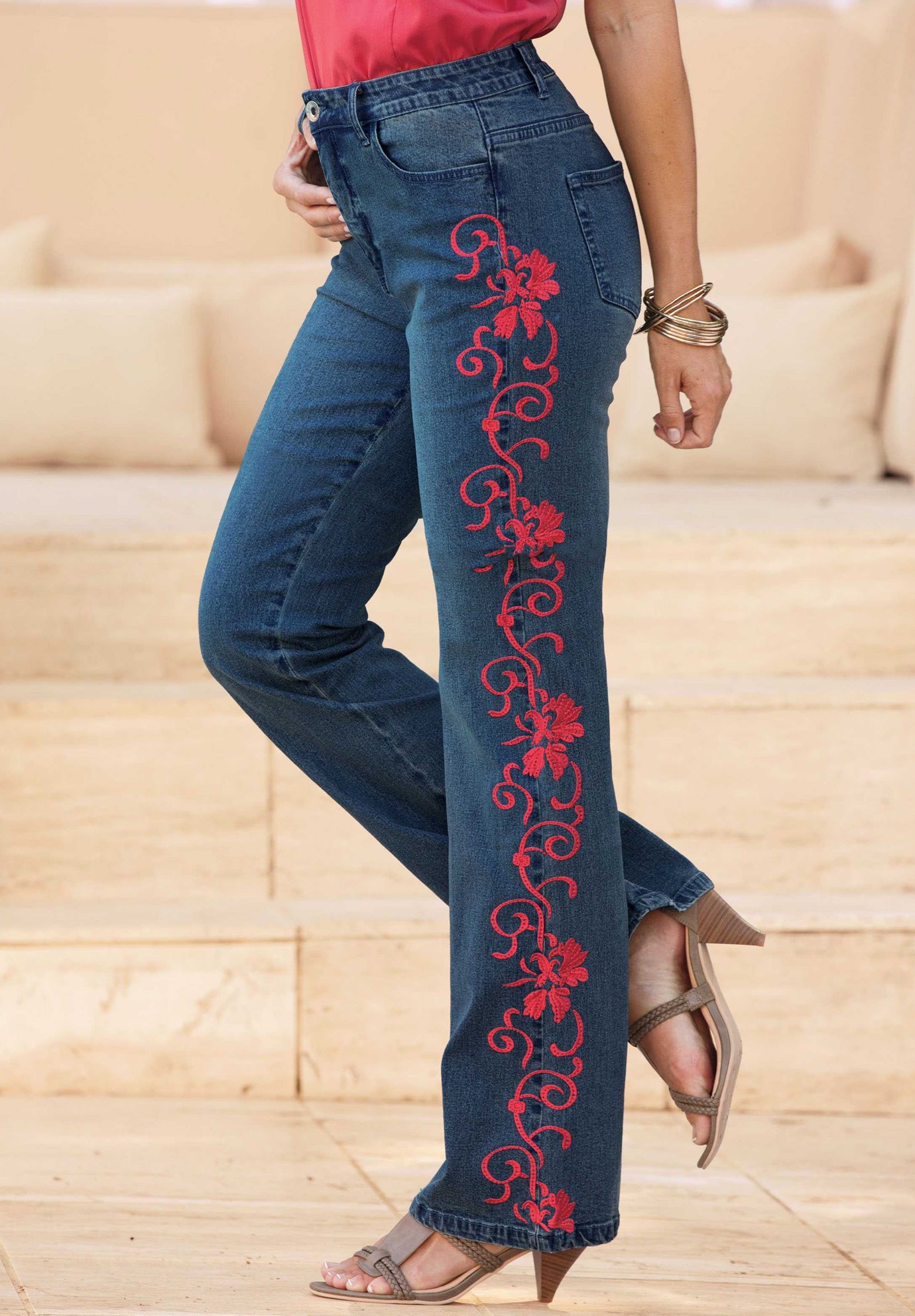 Embroidered Corduroy Flare Trouser image number 7