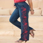 Embroidered Corduroy Flare Trouser image number null