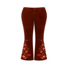 Embroidered Corduroy Flare Trouser image number null