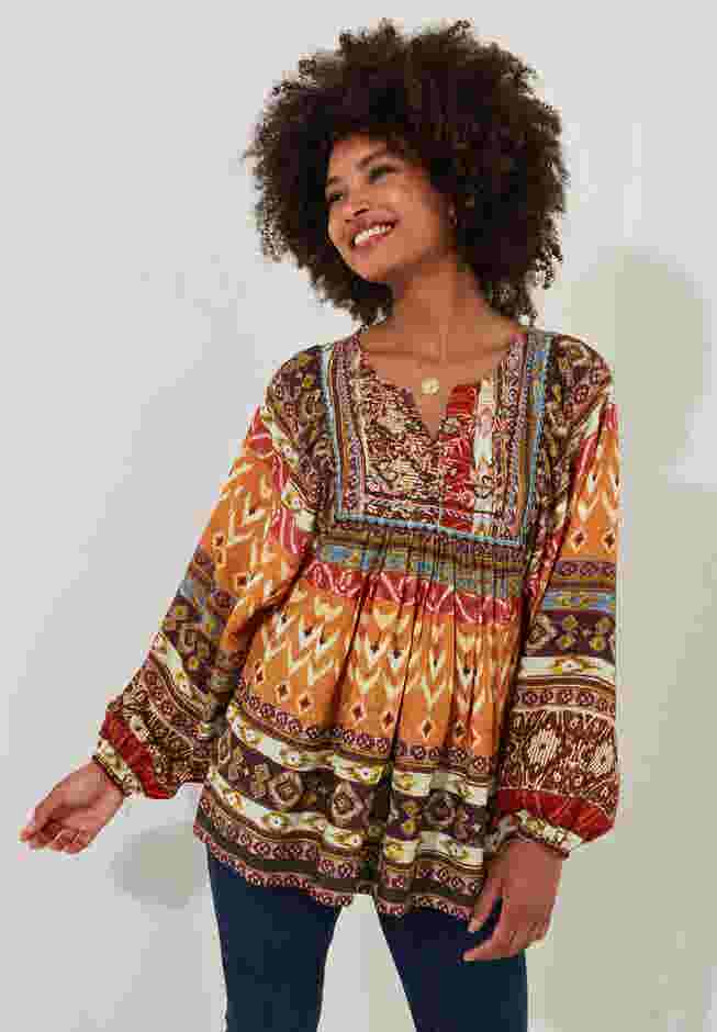 Blouson Sleeve Beaded Tunic image number 1
