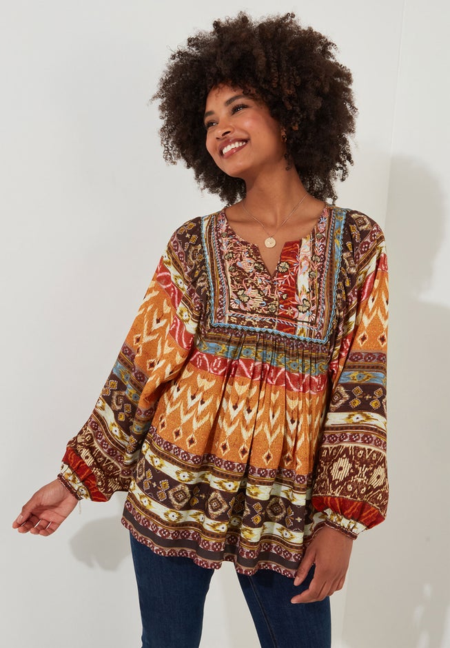 Blouson Sleeve Beaded Tunic image number 1