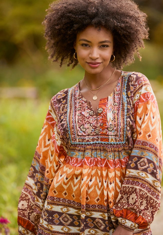 Blouson Sleeve Beaded Tunic image number 0