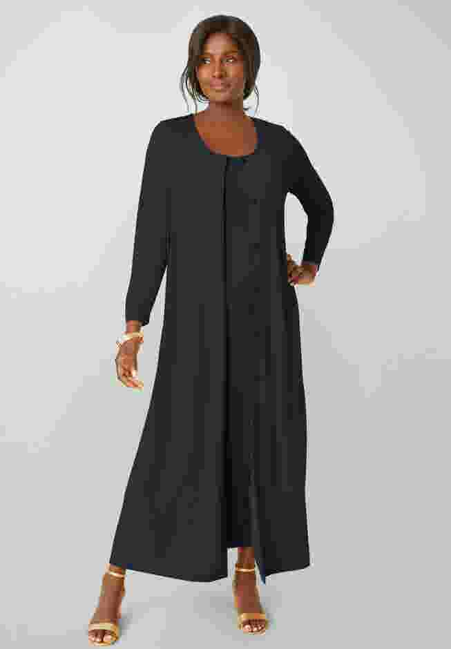 2-Piece Stretch Knit Duster Set image number 0