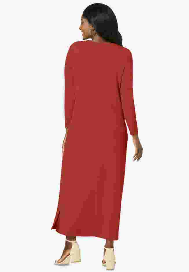 2-Piece Stretch Knit Duster Set image number 1