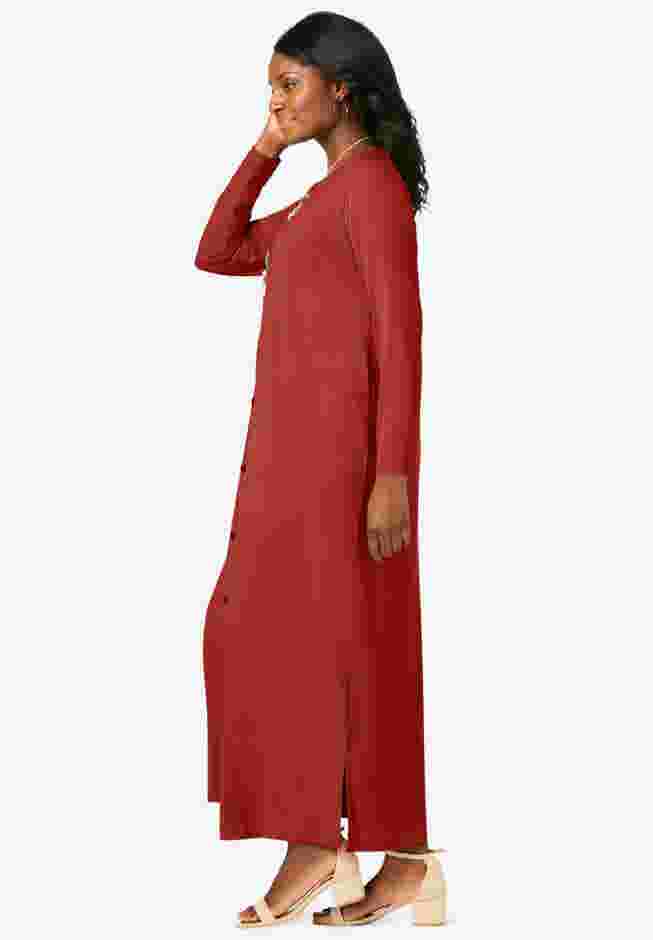 2-Piece Stretch Knit Duster Set image number 4