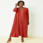 2-Piece Stretch Knit Duster Set image number null