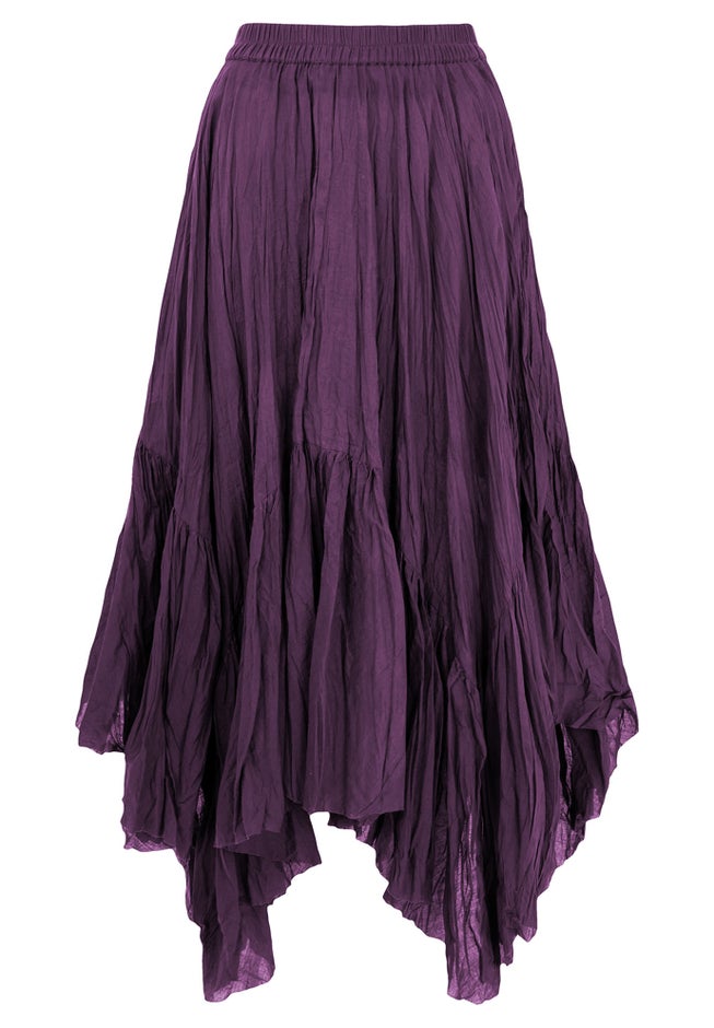 Handkerchief Hem Crinkle Midi Skirt image number 3