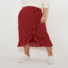 Ruffle Hem Wrap Skirt image number null