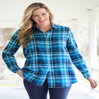 Plaid Double-Brushed Cotton Flannel Shirt image number 0
