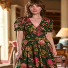 A-Line Button Front Midi Dress image number null