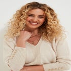 V-Neck Shimmer Pullover Sweater image number null