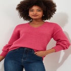 Cozy V-Neck Pullover Sweater image number null