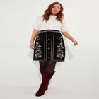 Embroidered Moleskin Skirt image number null