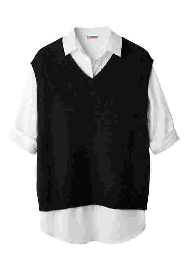 Rib V-Neck Sweater Vest image number 1