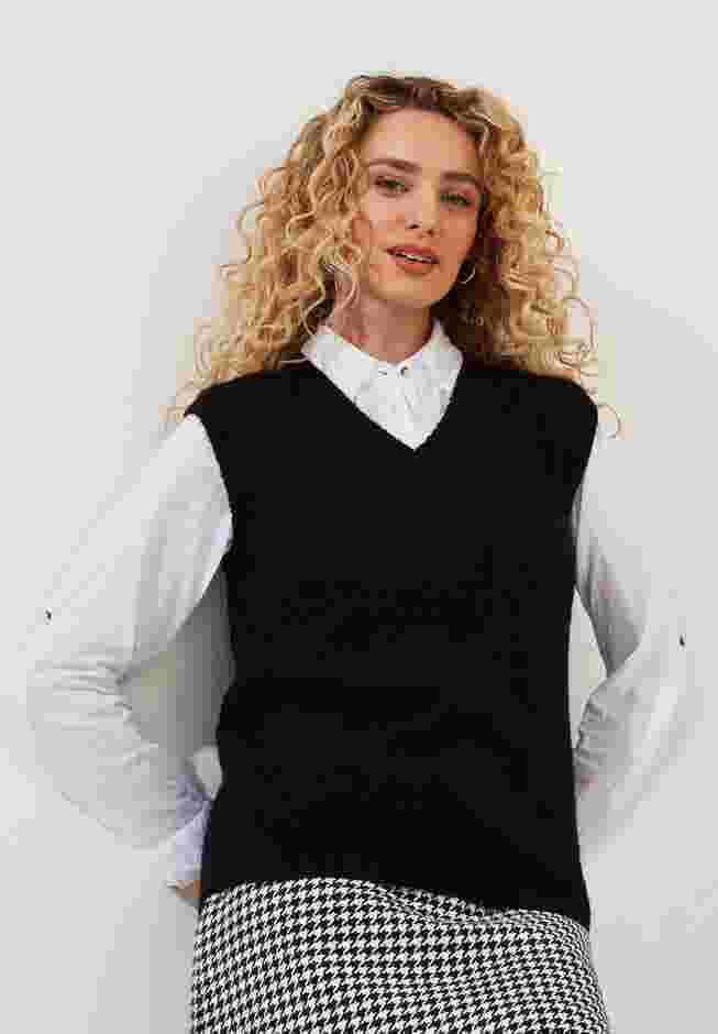 Rib V-Neck Sweater Vest image number 0