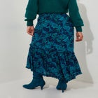 Crinkle Ruffle Maxi Skirt image number null