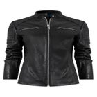 Leather Zip Biker Jacket image number null