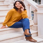 Knit Crepe Criss-Cross Top image number null