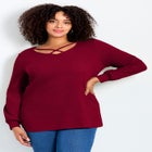 Knit Crepe Criss-Cross Top image number 0