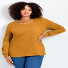 Knit Crepe Criss-Cross Top image number null