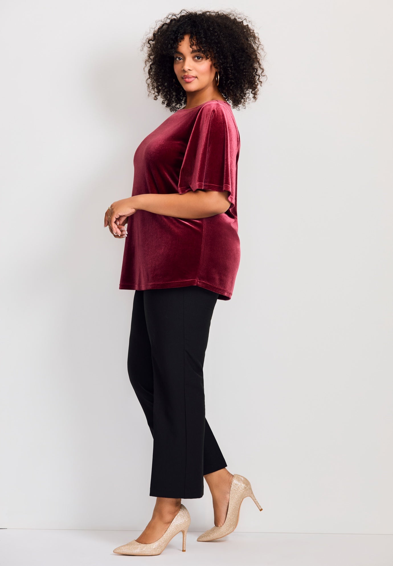 Kimono Velour Sleeve Tee image number 2