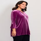 Split Neck Bell Sleeve Top image number 2