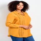 Pleated Button Down Shirt image number null