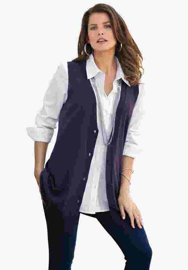 Fine Gauge Drop Needle Sweater Vest image number 0