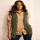 Plus Size Drop Needle Vest Lightweight Sweater Knit image number null