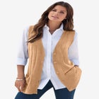 Plus Size Drop Needle Vest Lightweight Sweater Knit image number null