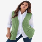 Plus Size Drop Needle Vest Lightweight Sweater Knit image number null
