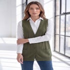 Plus Size Drop Needle Vest Lightweight Sweater Knit image number null