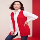 Plus Size Drop Needle Vest Lightweight Sweater Knit image number 0
