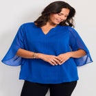 Lurex Stripe Tulip Sleeve Blouse image number 0