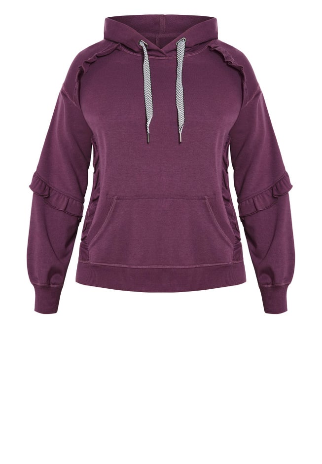 Frill Eggplant Hoodie image number 4
