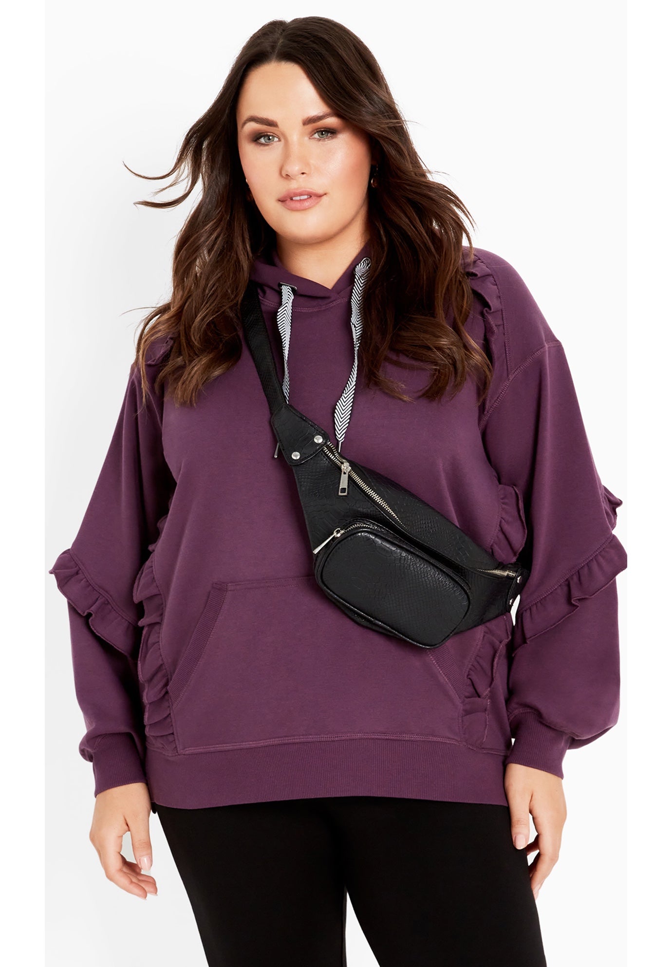 Frill Eggplant Hoodie image number 0