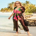  Open Front Tie-Waist Maxi Cover Up image number null