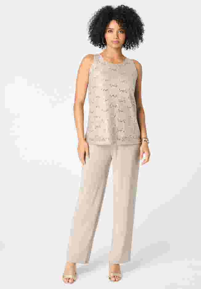Three-Piece Lace Pant Set image number 3