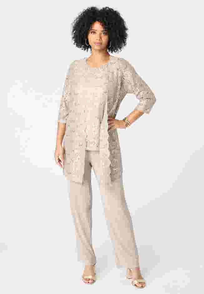 Three-Piece Lace Pant Set image number 0