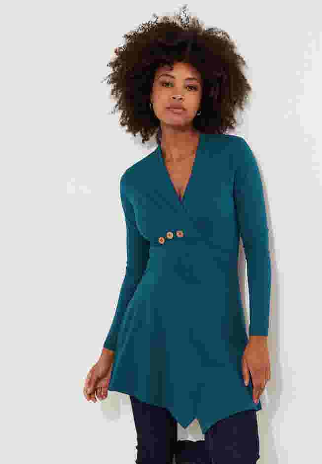 Stretch Knit Asymmetrical Tunic image number 0