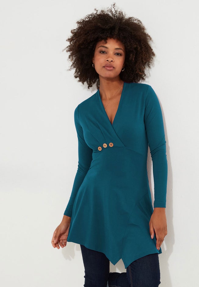 Stretch Knit Asymmetrical Tunic image number 0