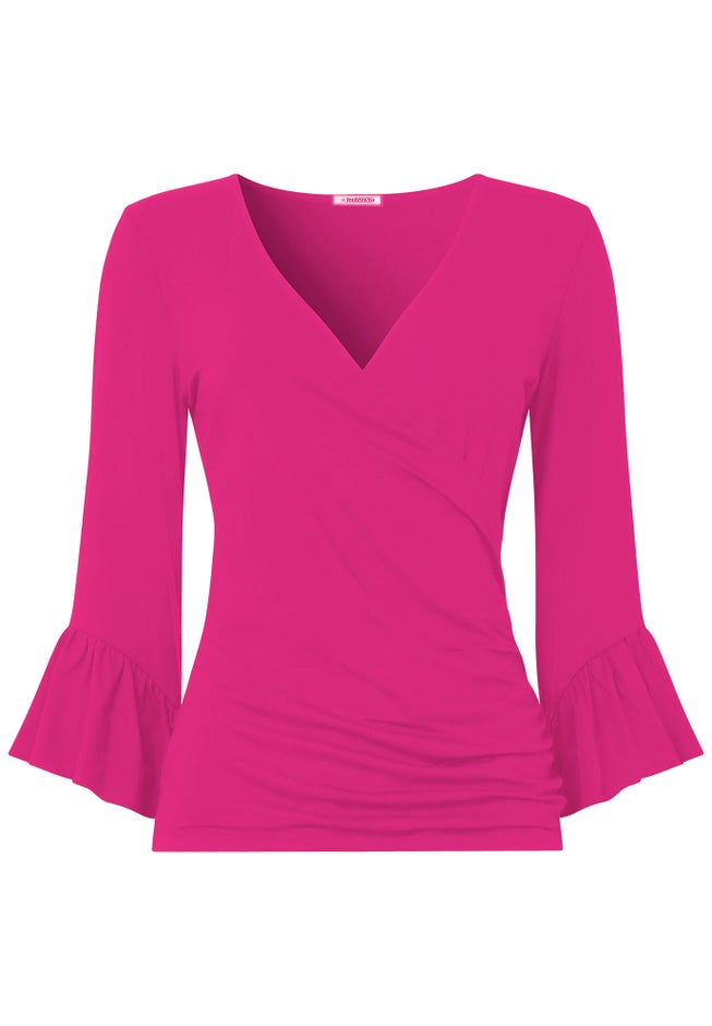 Stretch Knit Bell Sleeve Top image number null