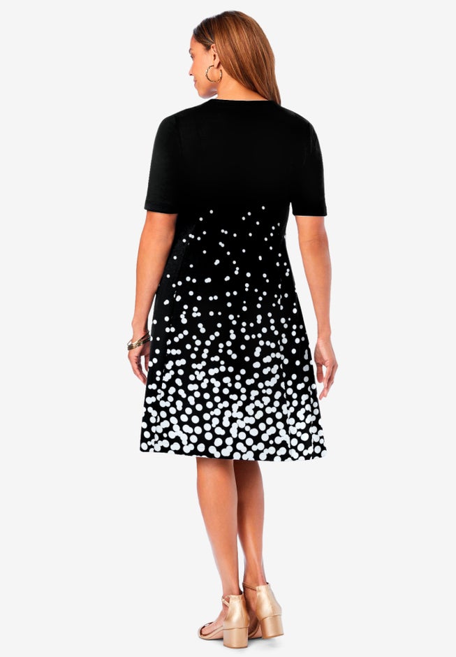 Stretch Ponte Flare Dress image number null