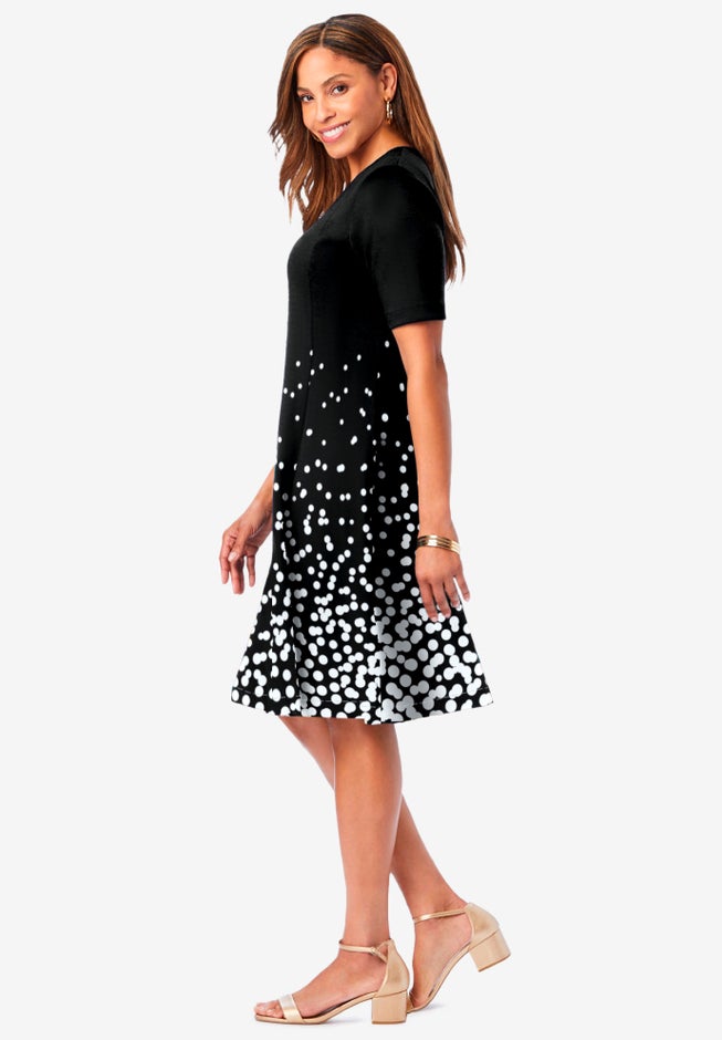 Stretch Ponte Flare Dress image number null