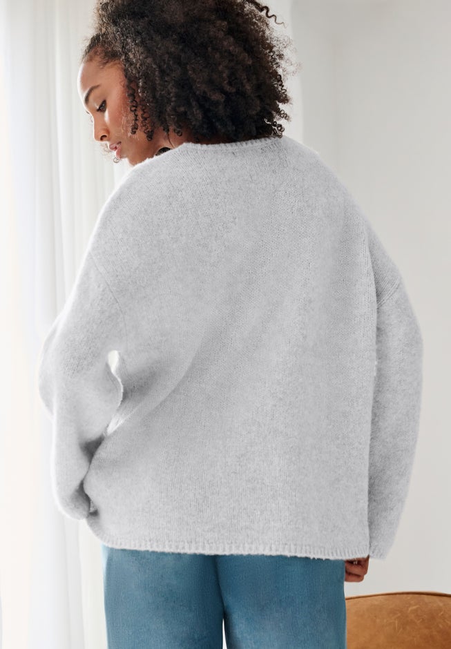 Boxy Crossover V-Neck Pullover image number 2