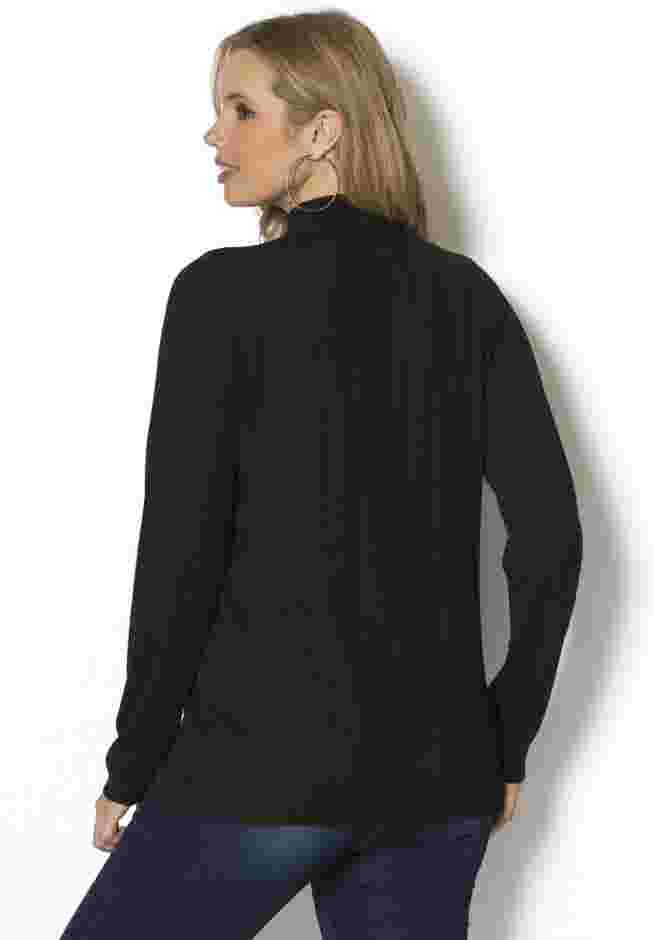 Fine Gauge Drop Needle Mockneck Sweater image number 1