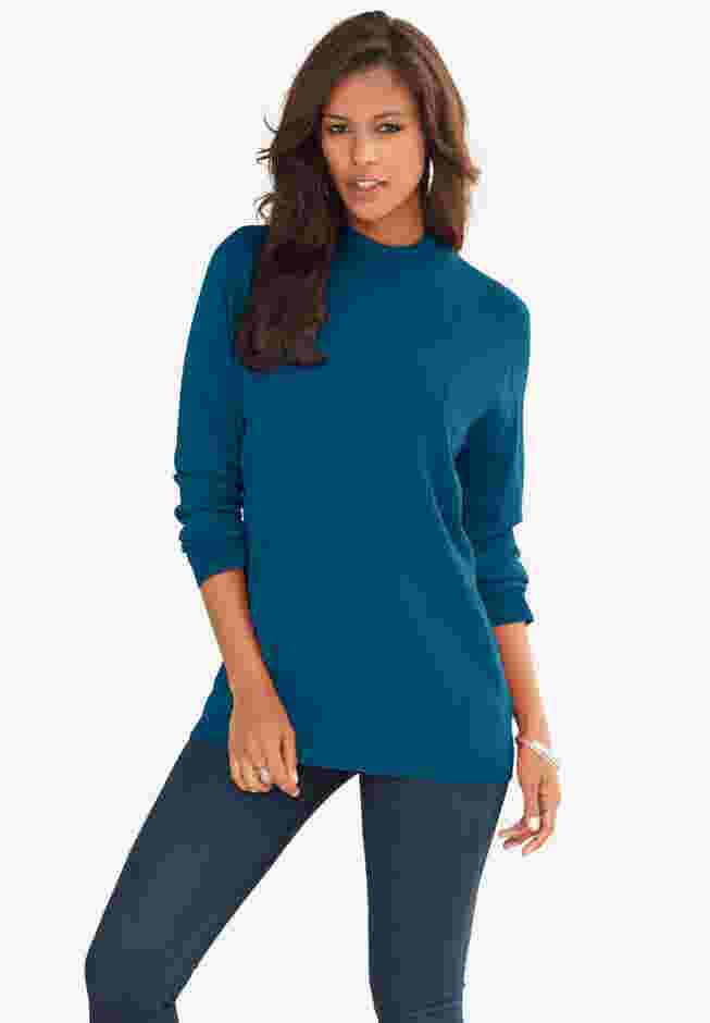 Fine Gauge Drop Needle Mockneck Sweater image number 0
