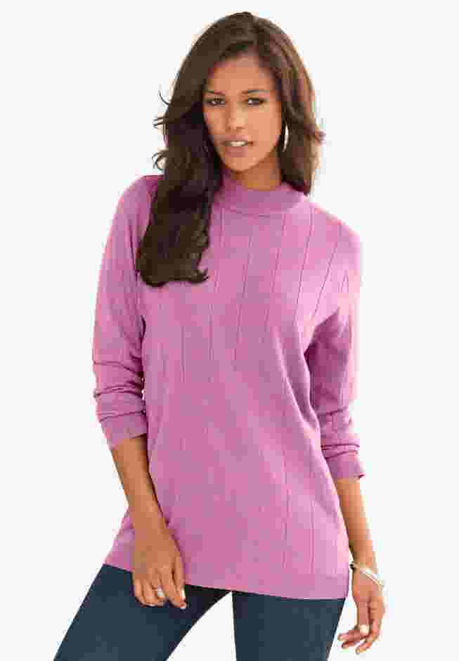 Fine Gauge Drop Needle Mockneck Sweater image number 0